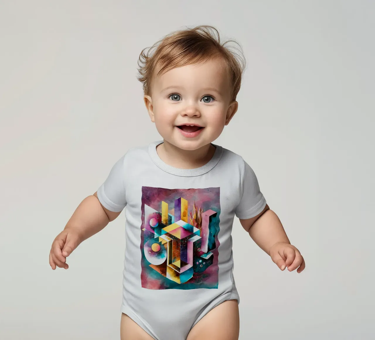 Geometry Abstract Color body neonato maniche corte da dinem