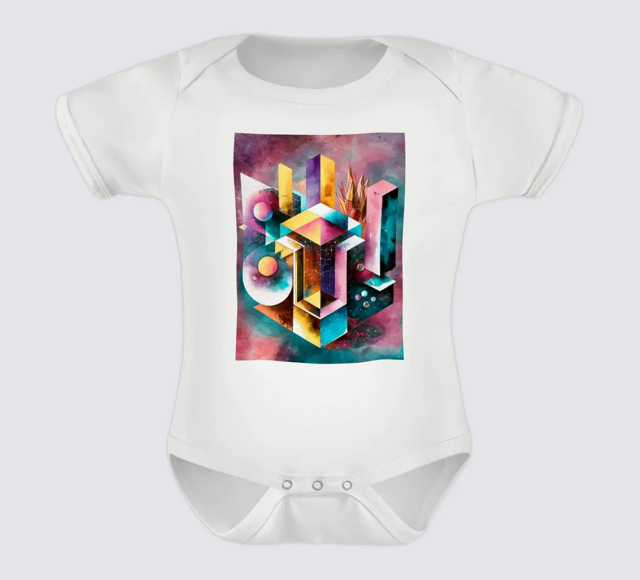 Geometry Abstract Color body neonato maniche corte da dinem