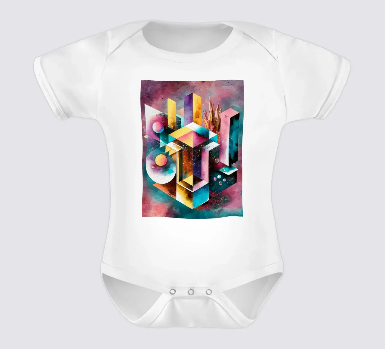 Geometry Abstract Color body neonato maniche corte da dinem