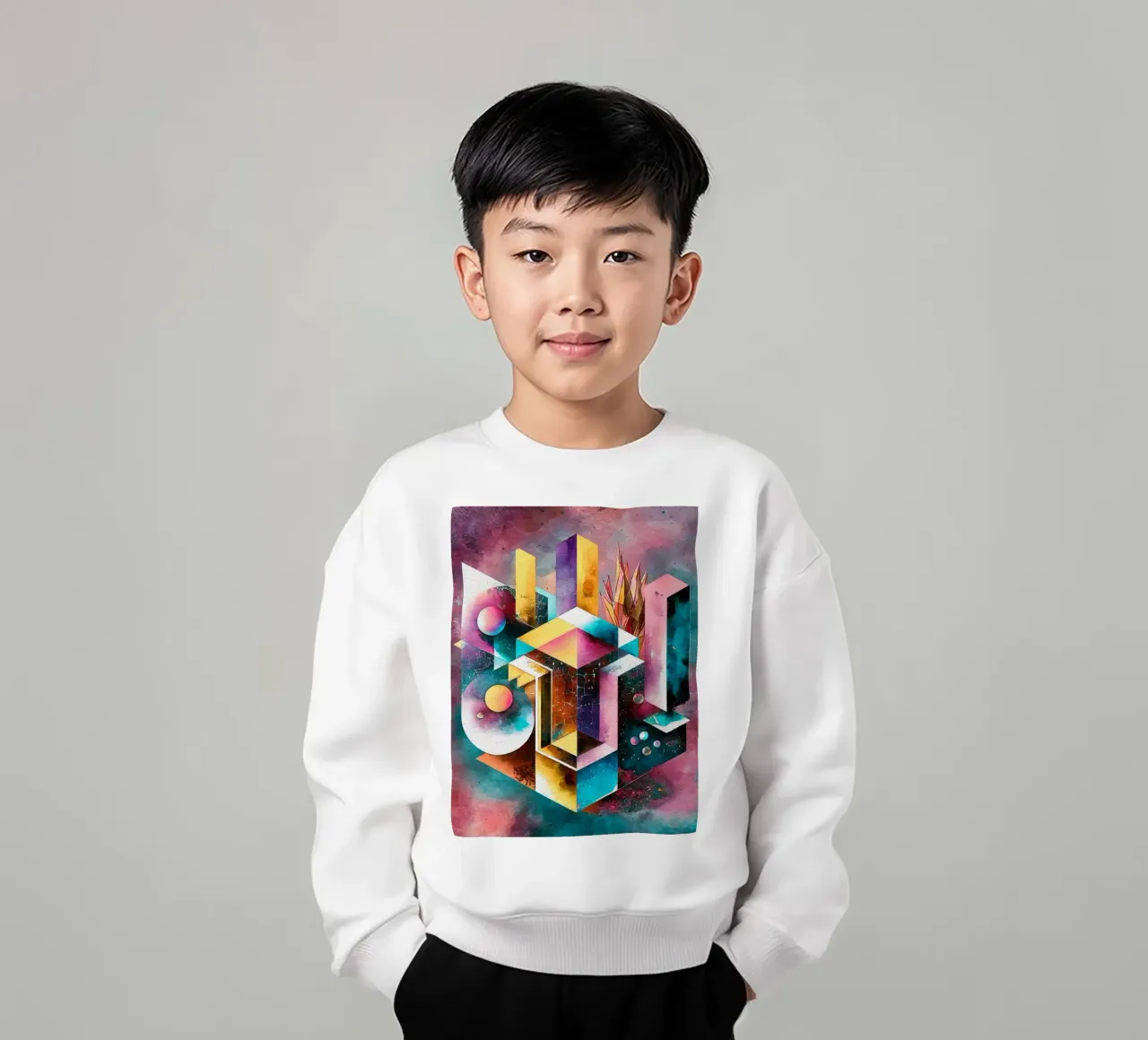 Geometry Abstract Color felpa bambino da dinem