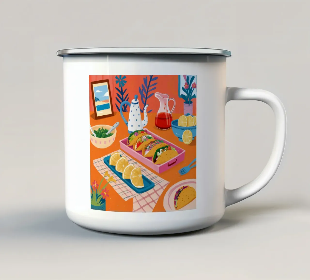 Martedì dei tacos tazza in smalto da Solace Light