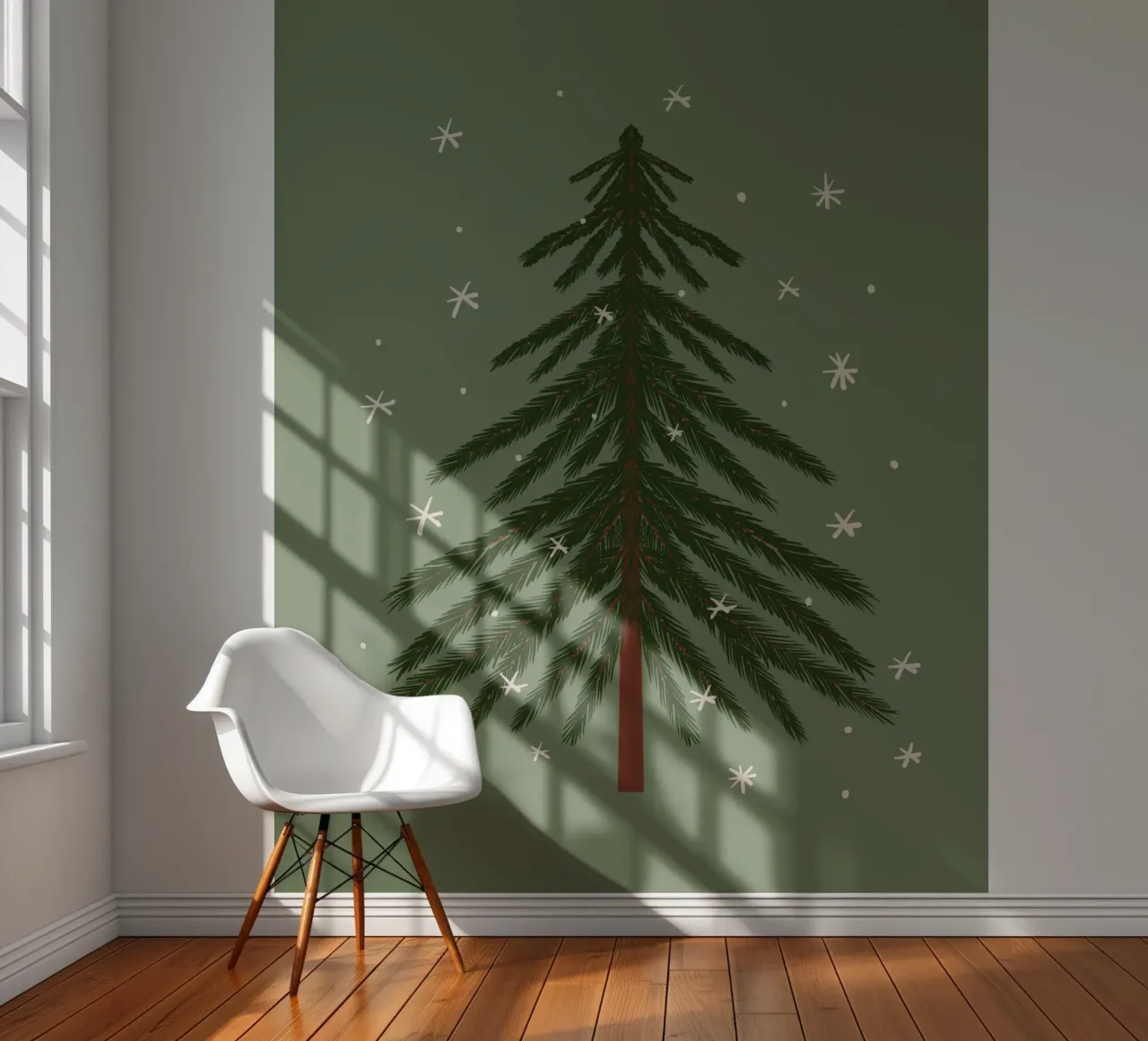 Pine tree fotobehang van Wackapacka Holiday Shop