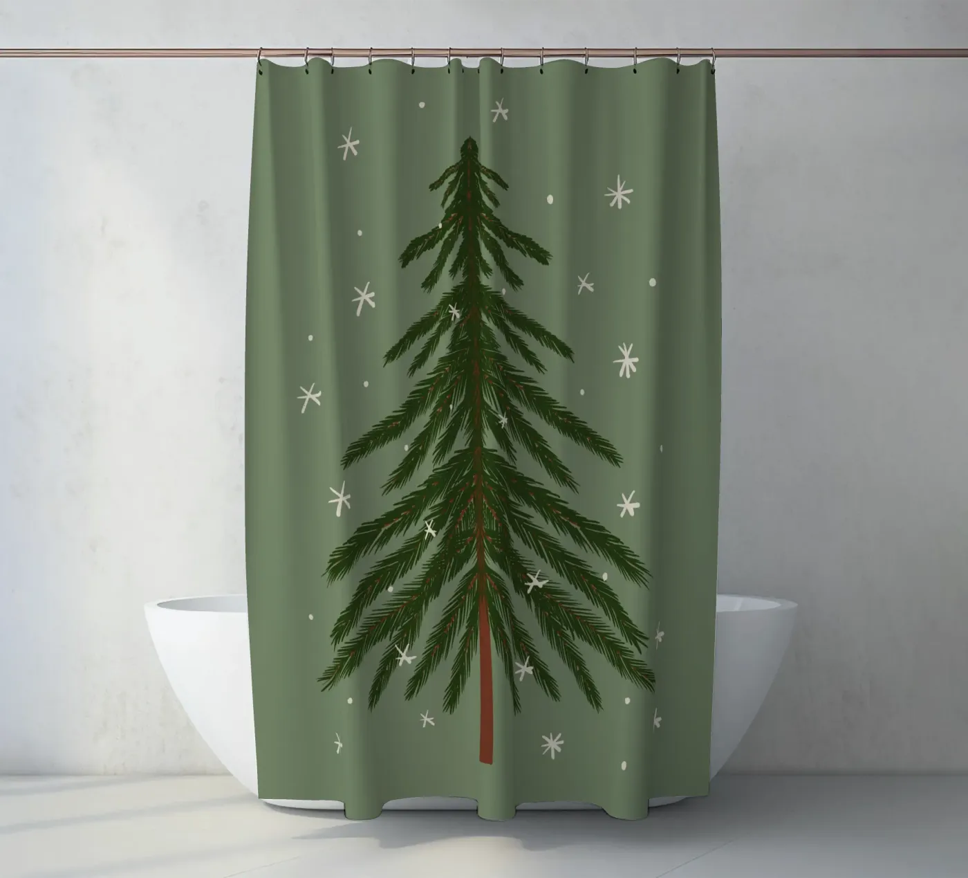 Dennenboom douchegordijn van Wackapacka Holiday Shop