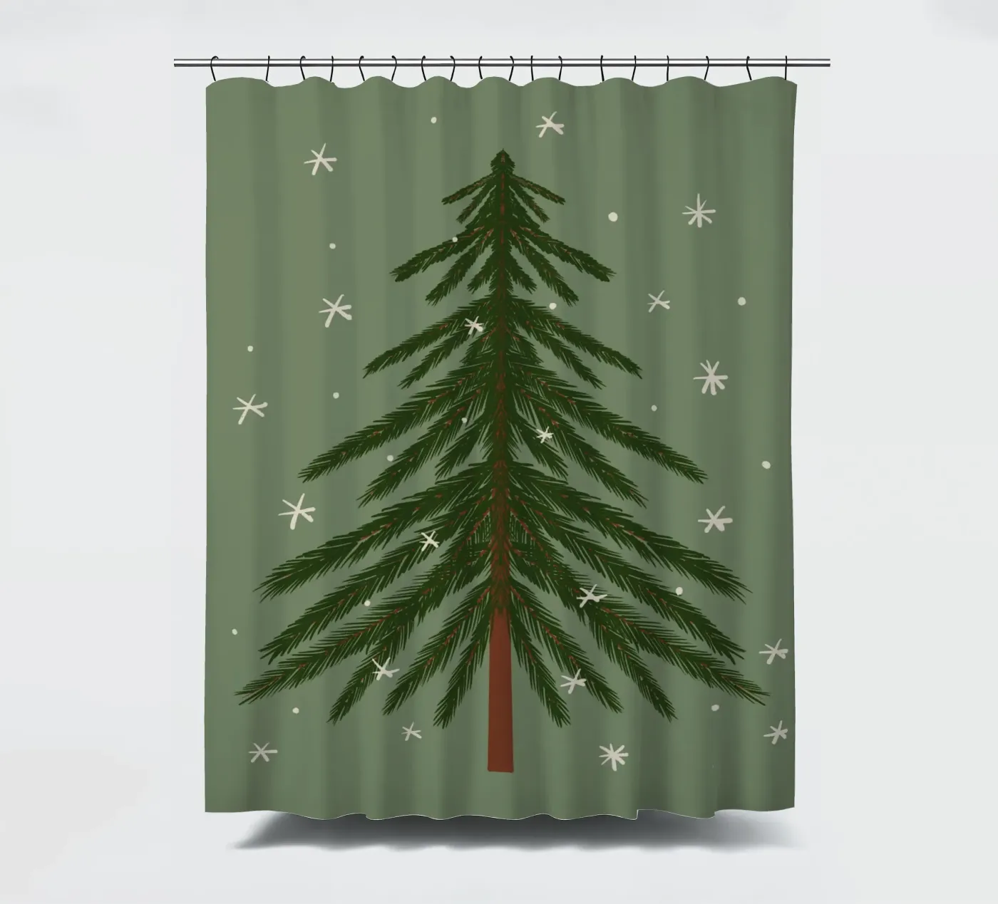 Dennenboom douchegordijn van Wackapacka Holiday Shop