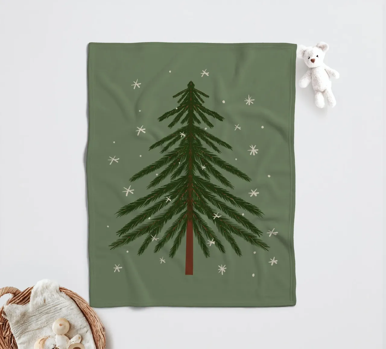 Pine tree Fleecedecke von Wackapacka Holiday Shop