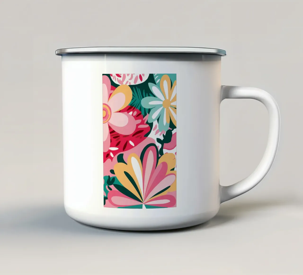 Cascata di fiori esotici tazza in smalto da Solace Light