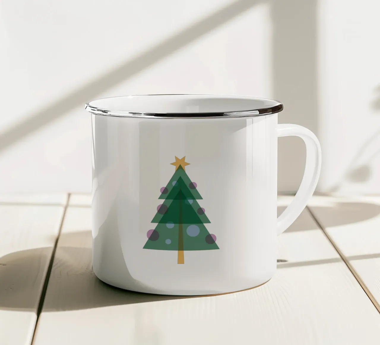 Albero di Natale design piatto tazza in smalto da Schuhmann Design