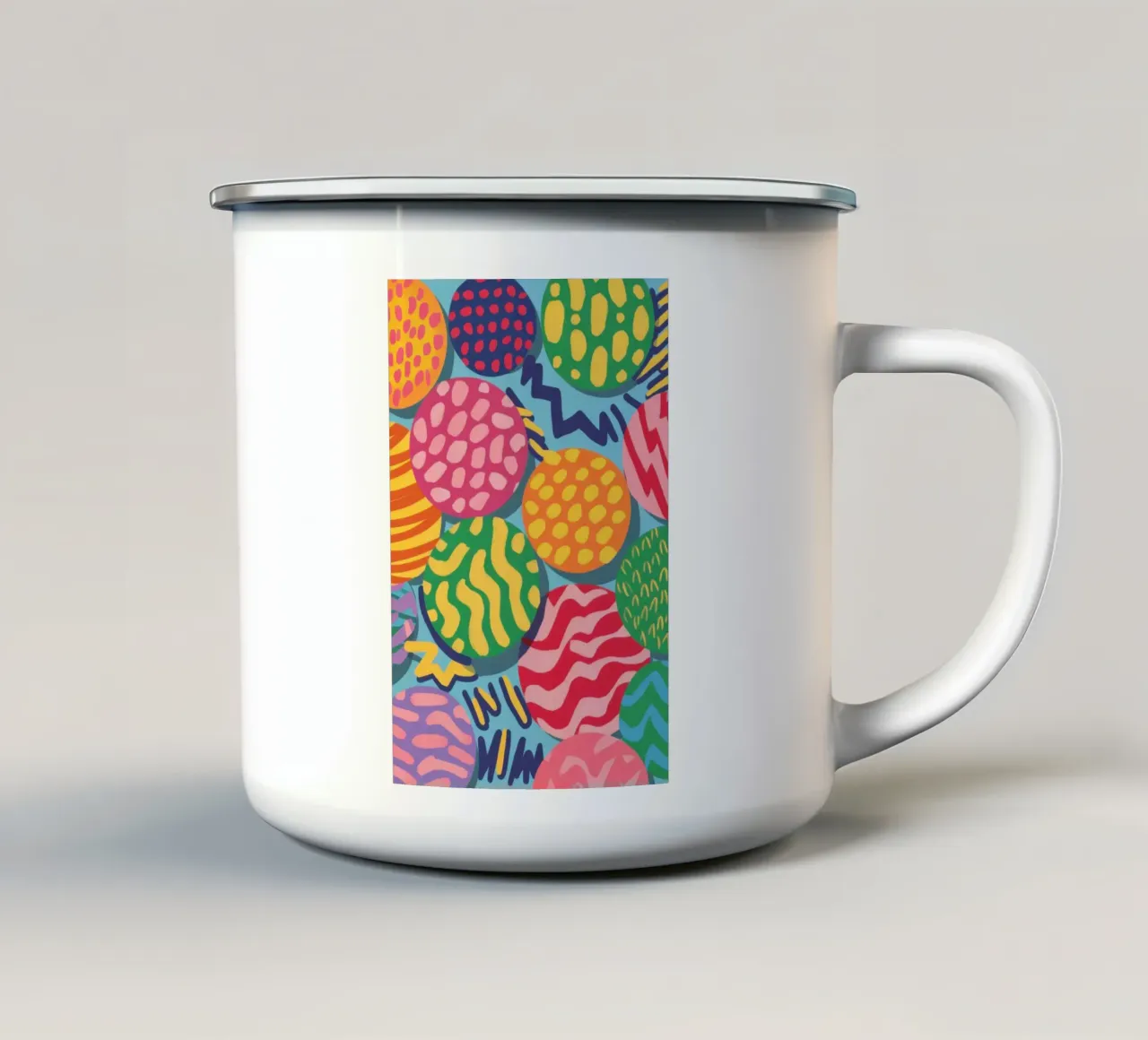 Orbite dalla texture vibrante tazza in smalto da Solace Light