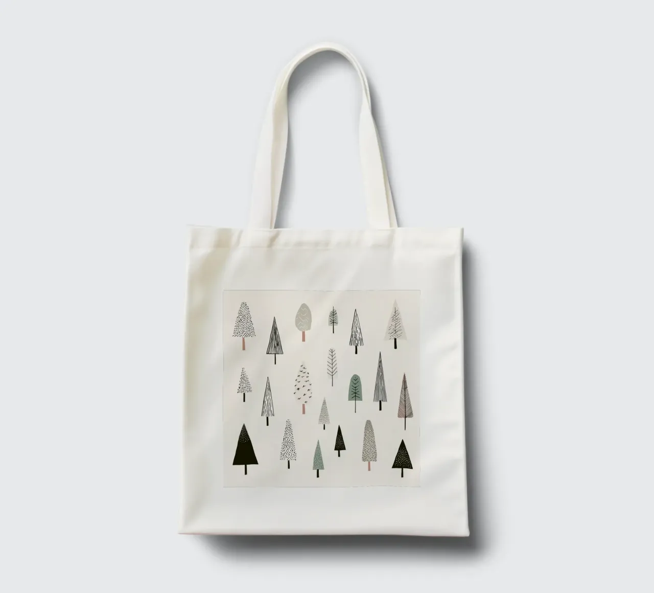 Paysage d'arbres en hiver tote bag de color&shape