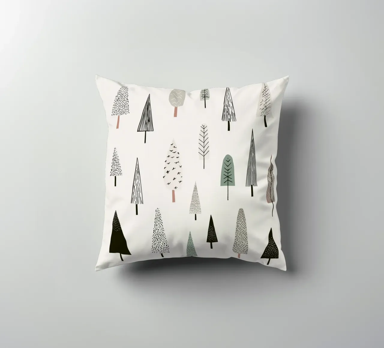 Winter tree landscape coussin de color&shape
