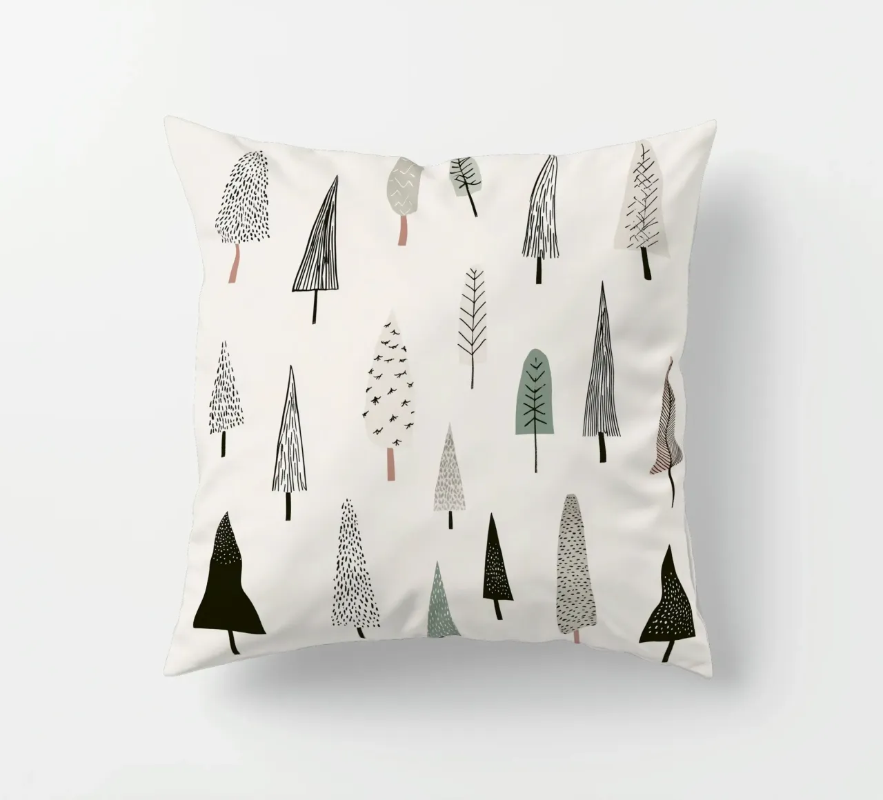 Winter tree landscape coussin de color&shape