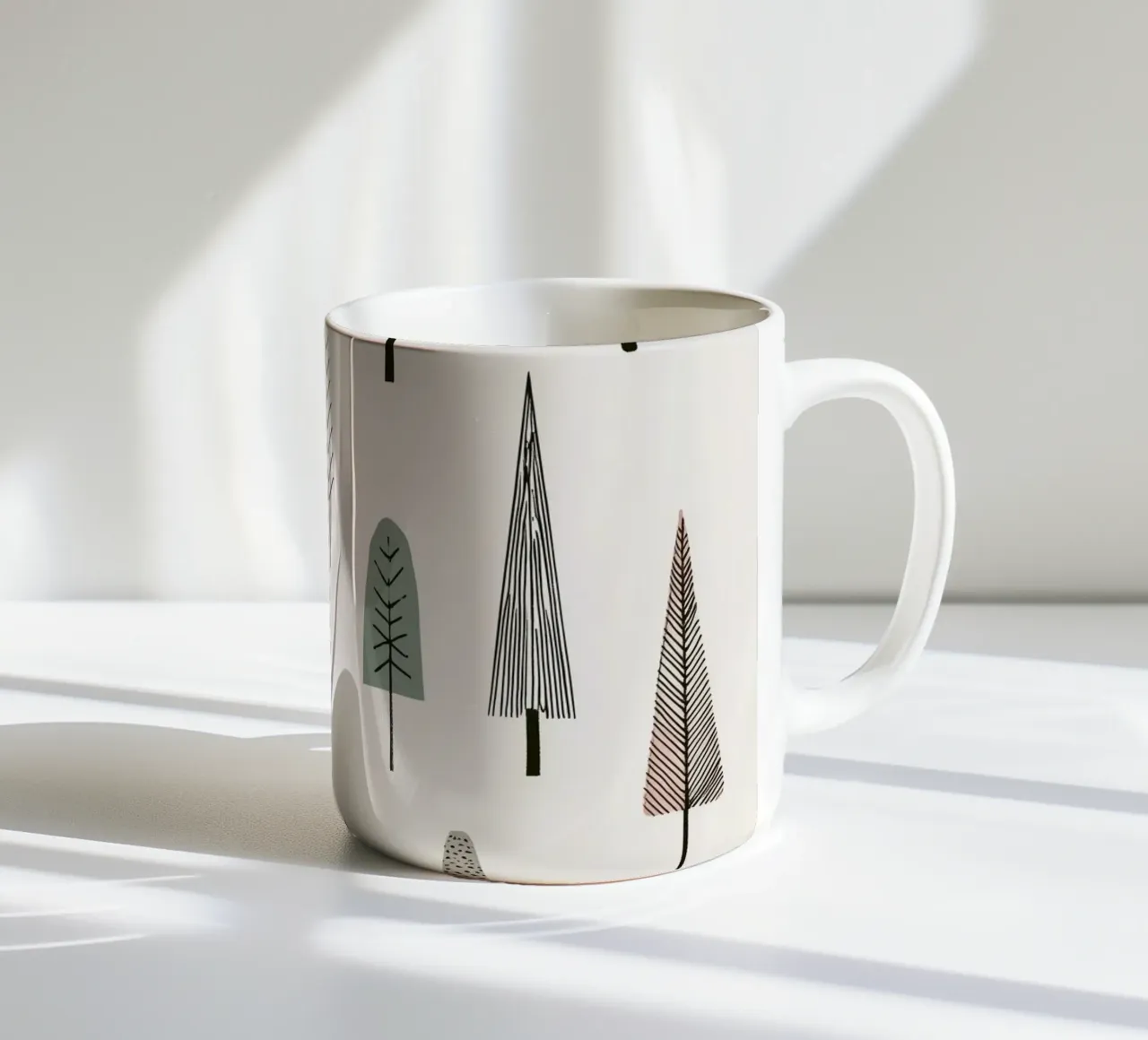 Paysage d'arbres en hiver mug en céramique de color&shape