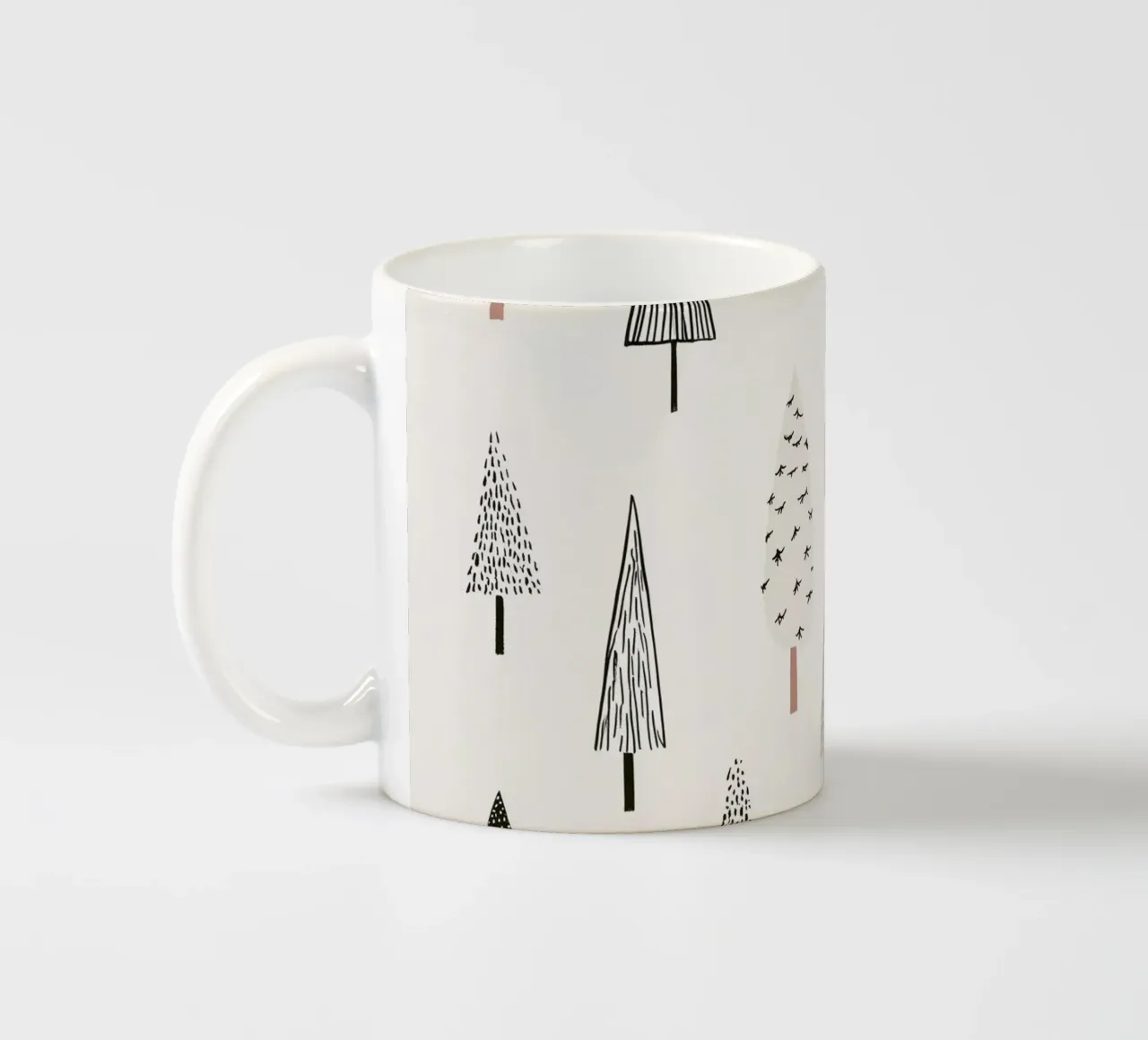 Paysage d'arbres en hiver mug en céramique de color&shape