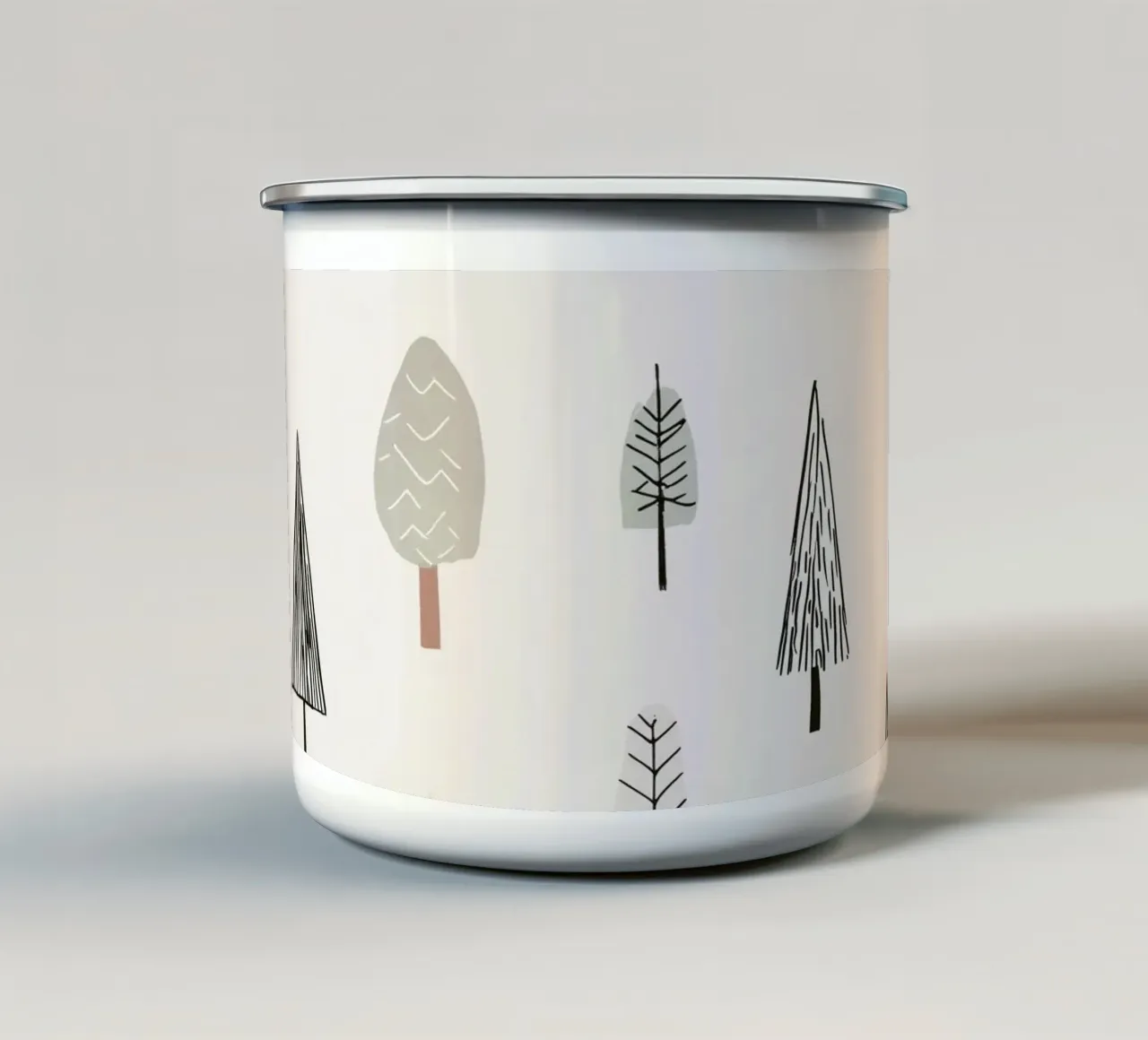 Paesaggio arboreo invernale tazza in smalto da color&shape