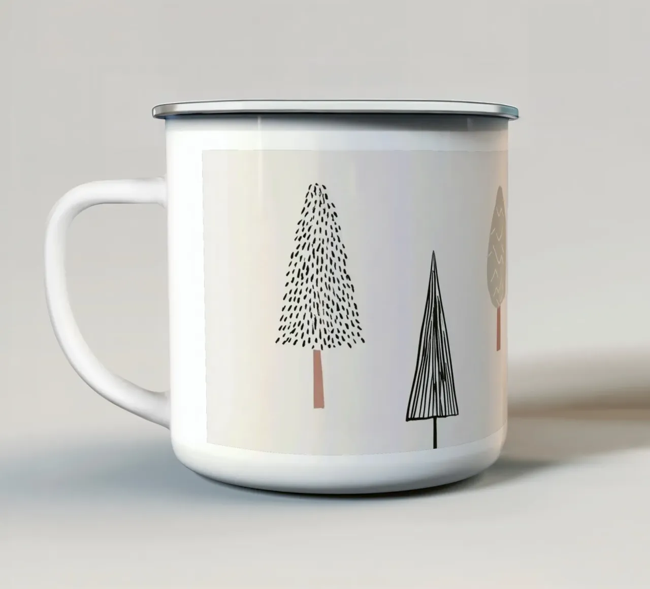 Paesaggio arboreo invernale tazza in smalto da color&shape