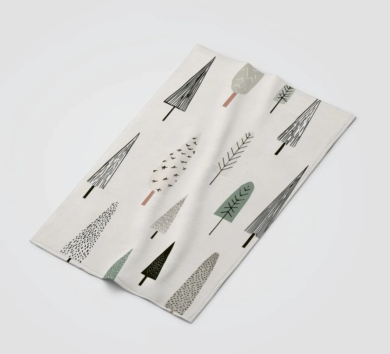 Paysage d'arbres en hiver plaid polaire de color&shape