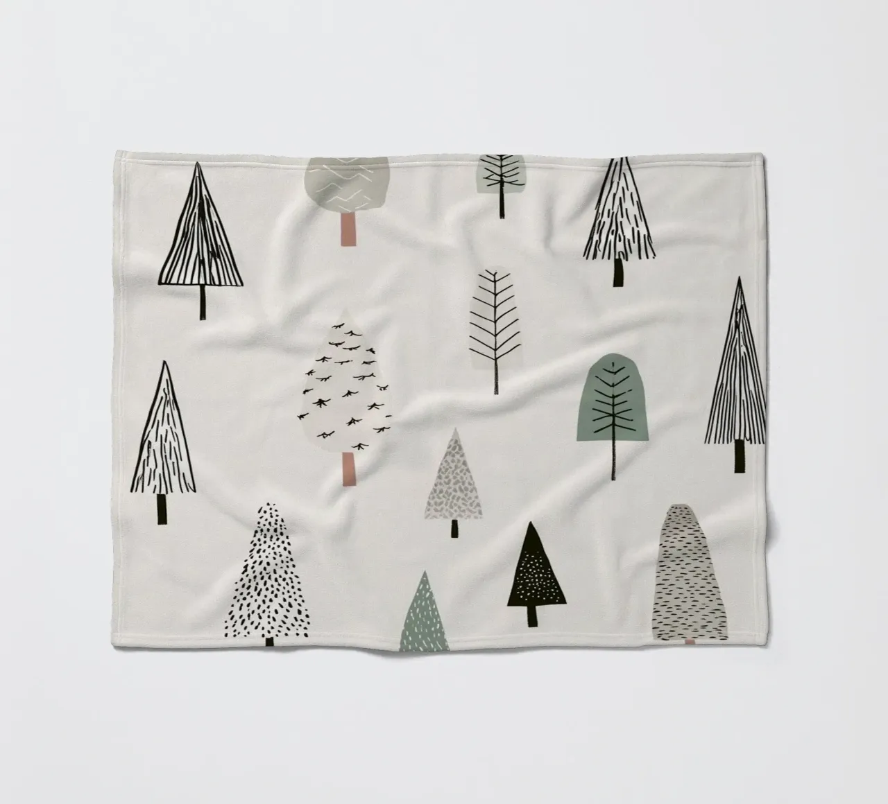 Paysage d'arbres en hiver plaid polaire de color&shape