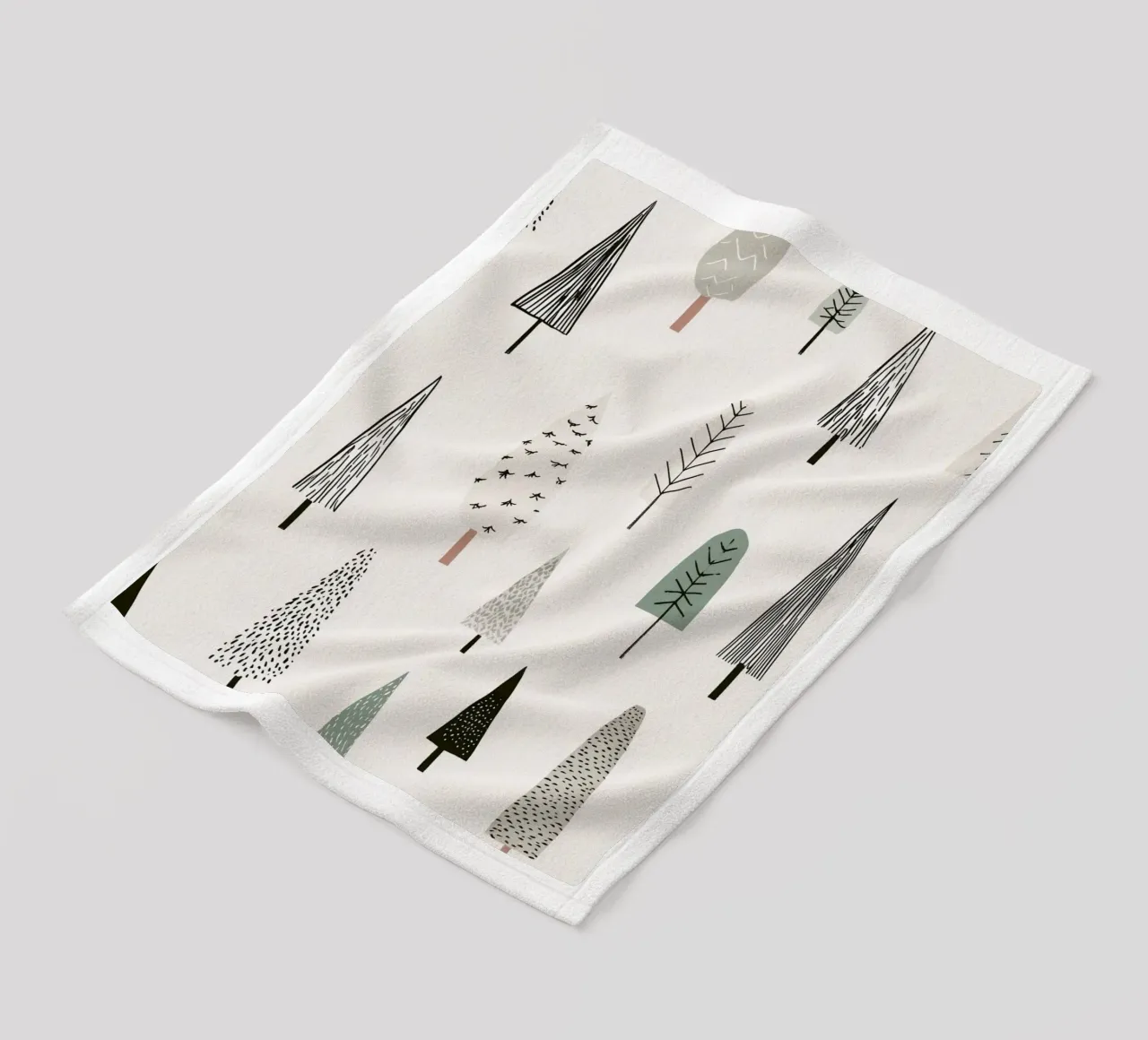 Paysage d'arbres en hiver plaid polaire de color&shape