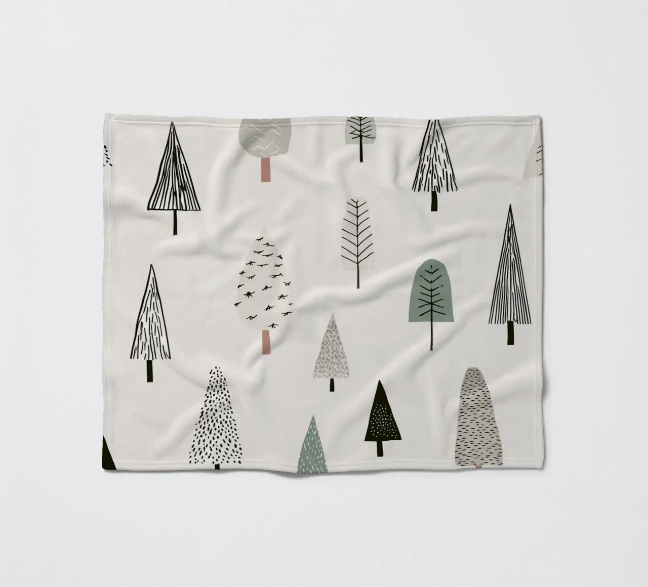 Paysage d'arbres en hiver plaid polaire de color&shape