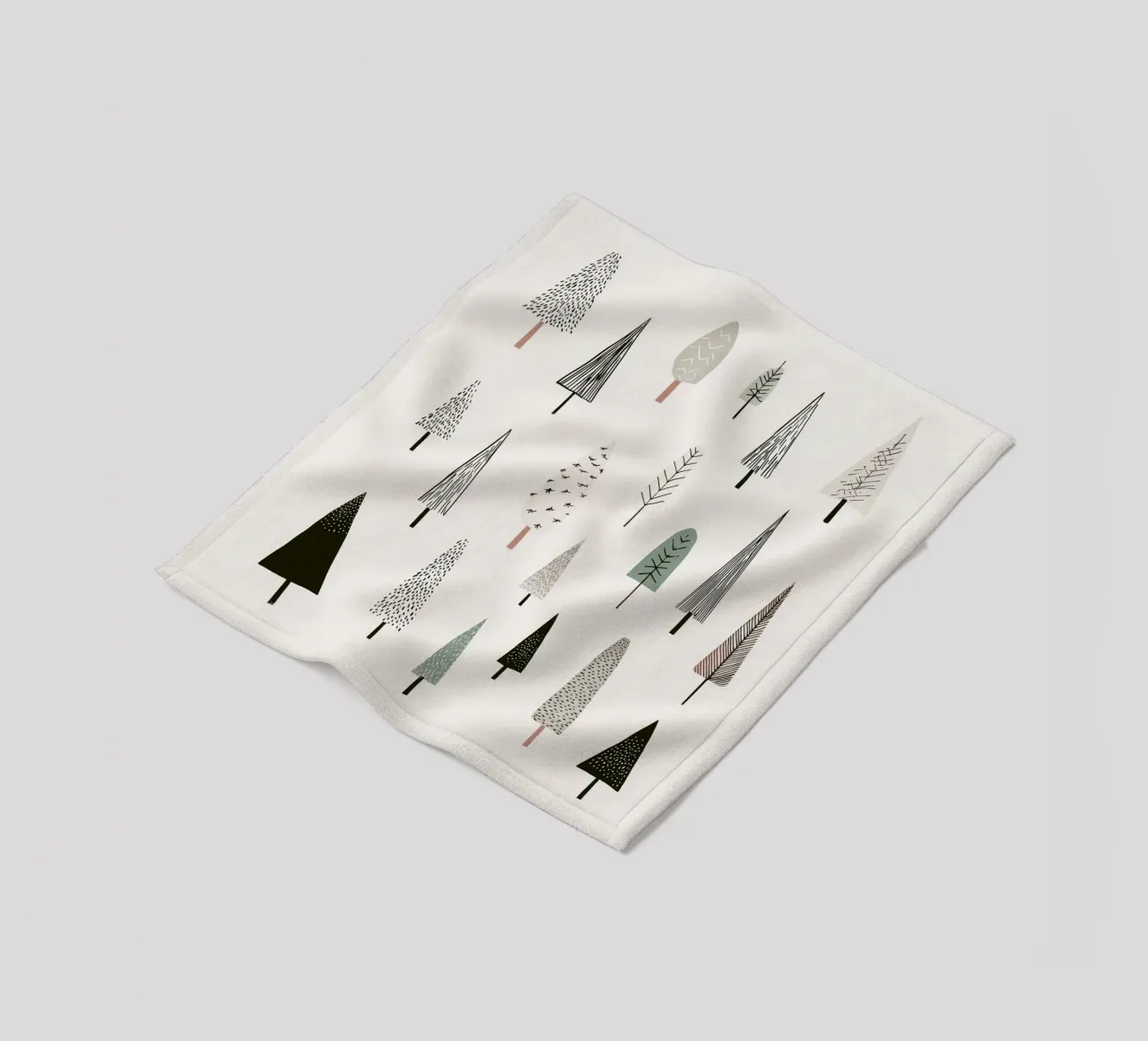 Paysage d'arbres en hiver plaid polaire de color&shape