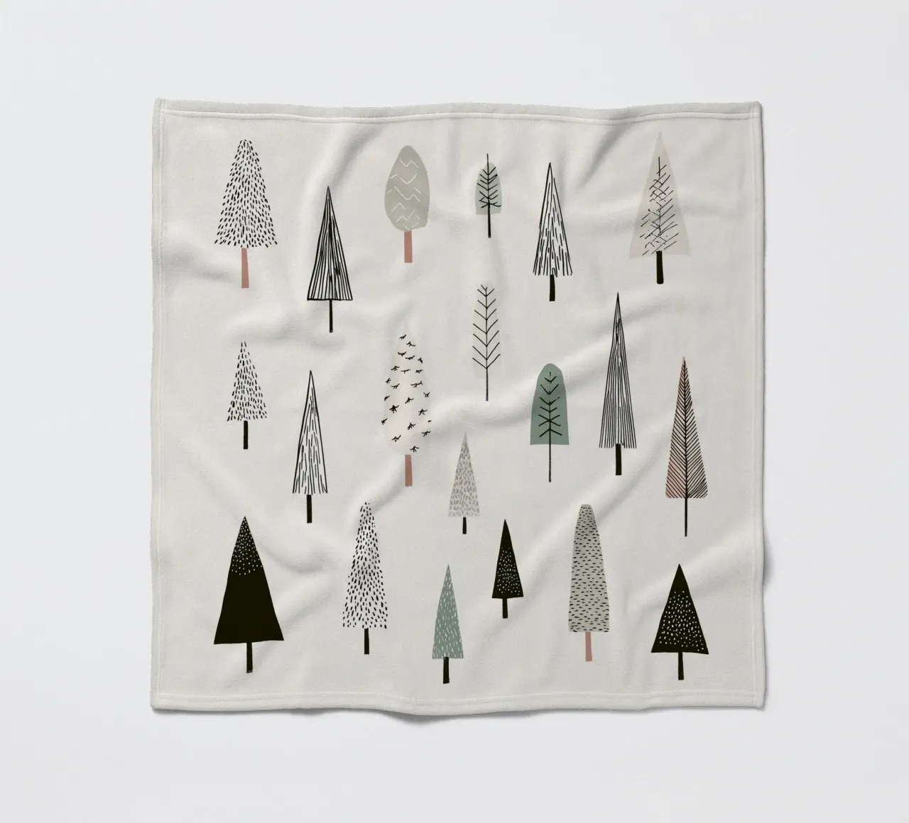 Paysage d'arbres en hiver plaid polaire de color&shape