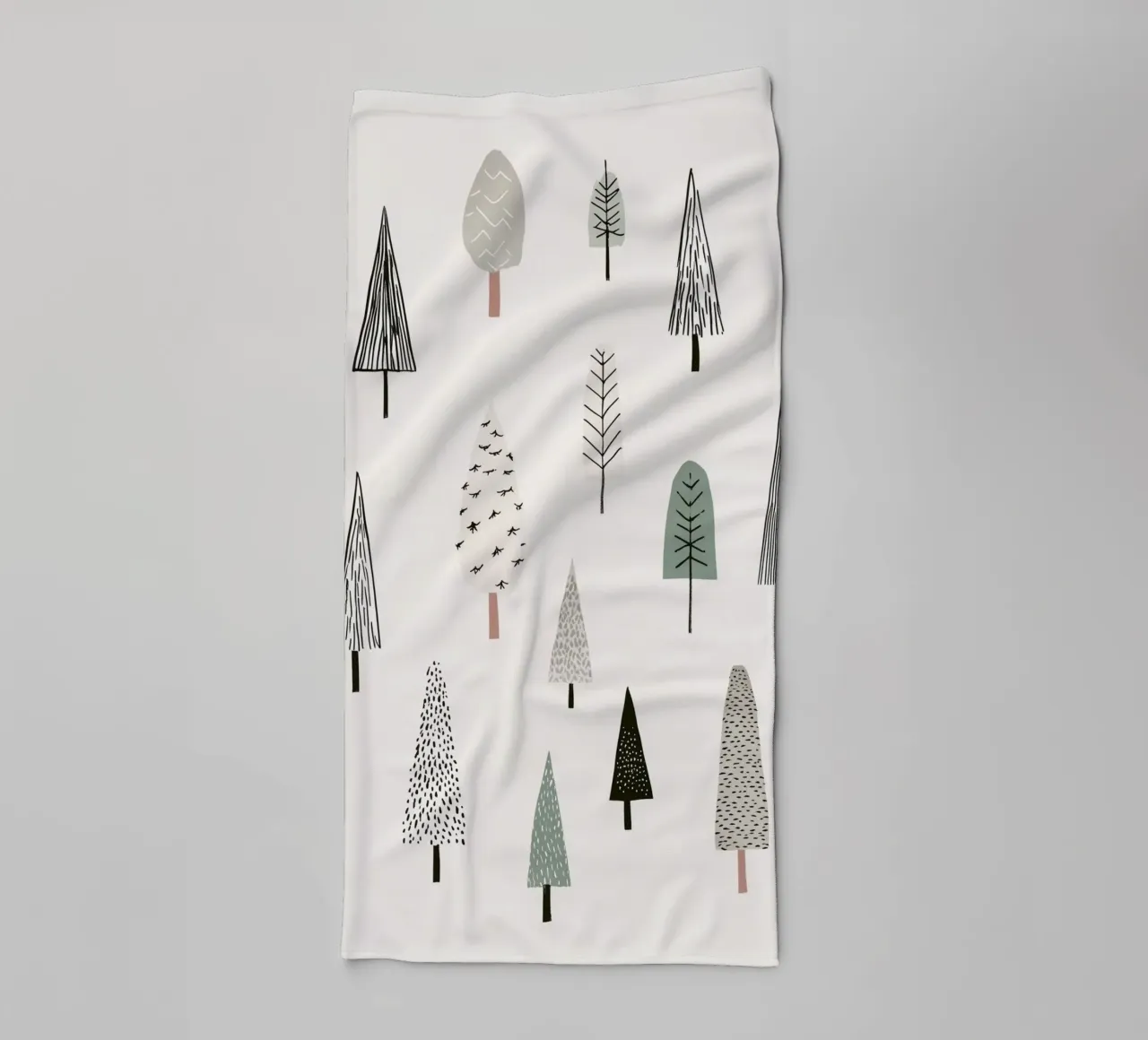 Paysage d'arbres en hiver serviette de bain de color&shape