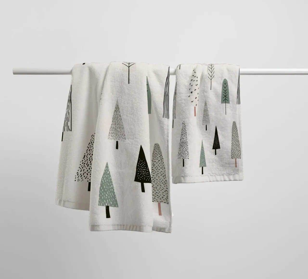 Paysage d'arbres en hiver serviette de bain de color&shape