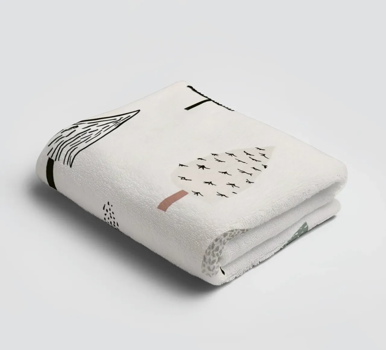 Paysage d'arbres en hiver serviette de bain de color&shape