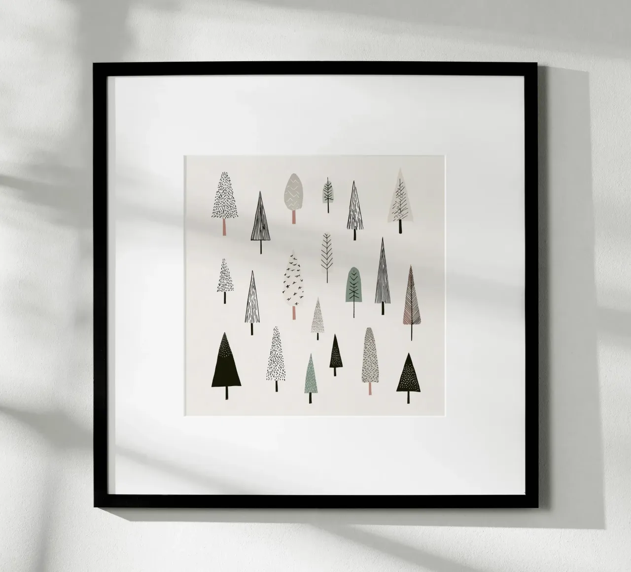 Paysage d'arbres en hiver poster de color&shape