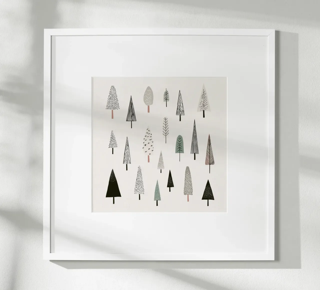 Paysage d'arbres en hiver poster de color&shape