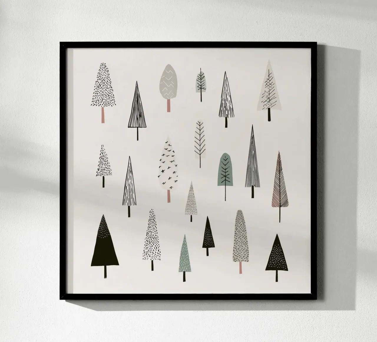 Paysage d'arbres en hiver poster de color&shape