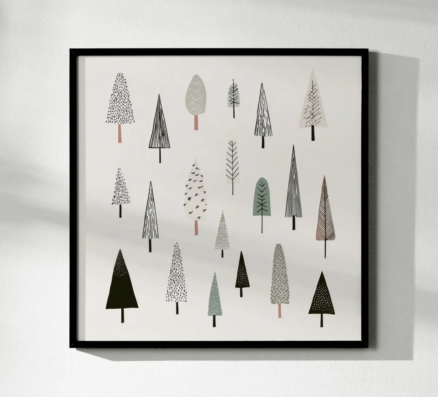 Winter tree landscape poster de color&shape