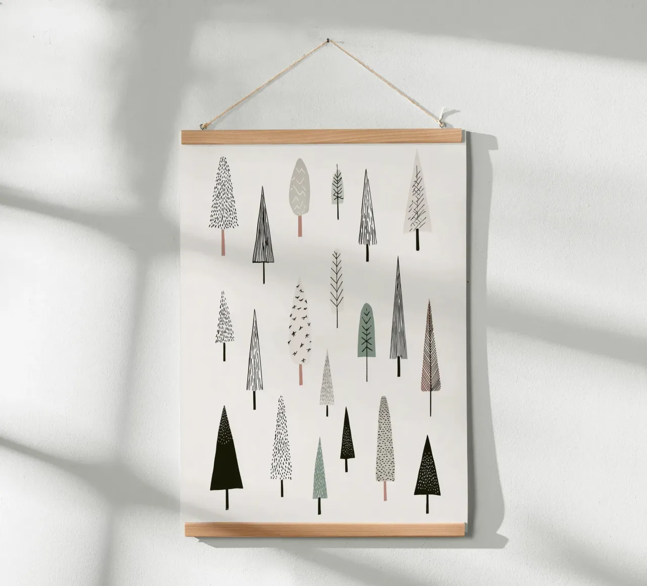 Paysage d'arbres en hiver poster de color&shape