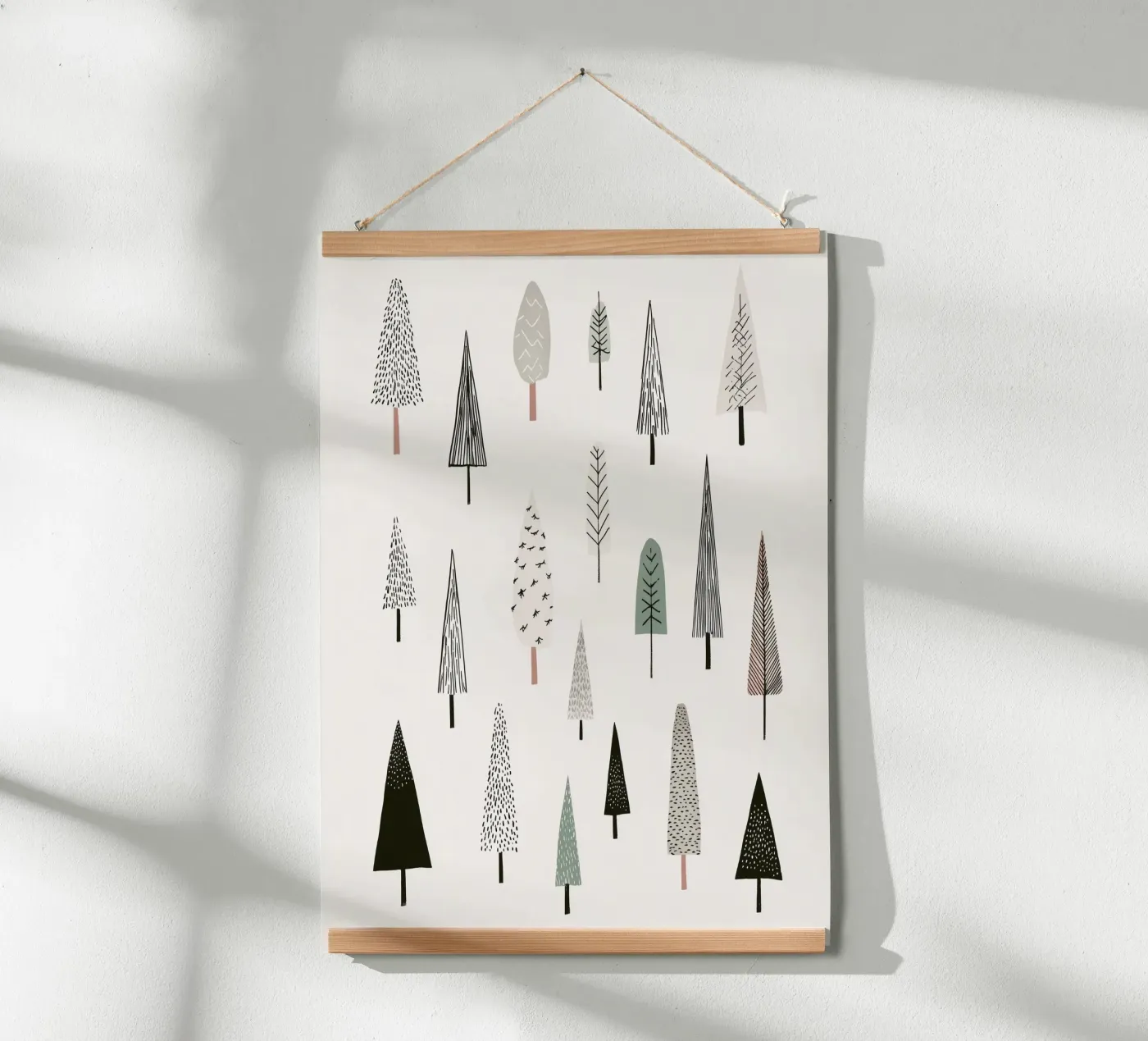 Winter tree landscape poster de color&shape