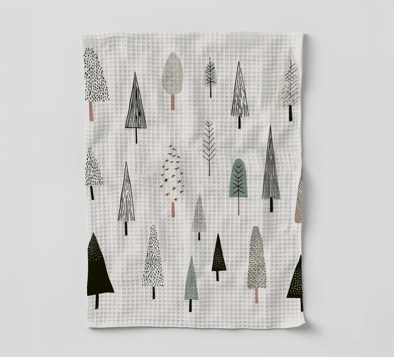 Paysage d'arbres en hiver torchon de color&shape