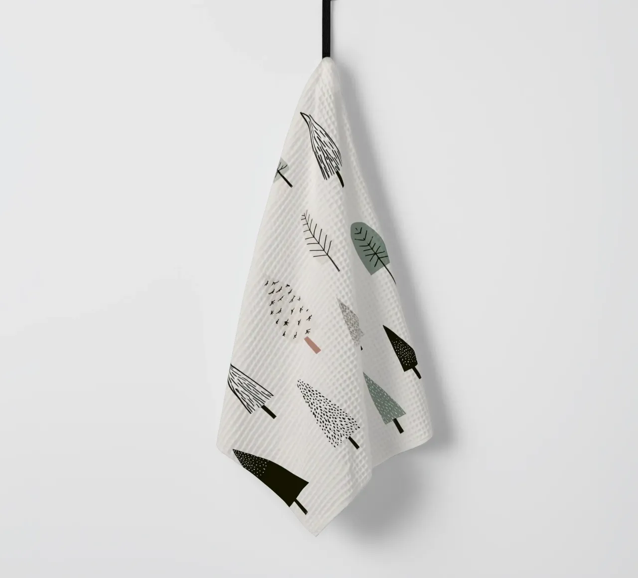 Paysage d'arbres en hiver torchon de color&shape