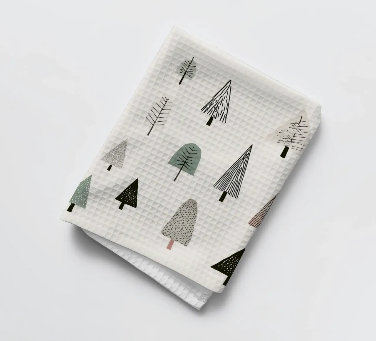 Paysage d'arbres en hiver torchon de color&shape