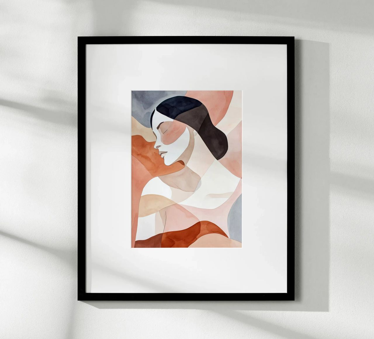 Woman portrait watercolor art poster by Justyna Jaszke JBJart