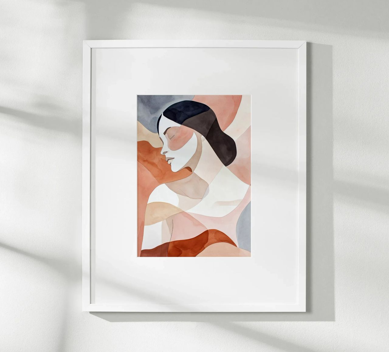 Woman portrait watercolor art poster by Justyna Jaszke JBJart