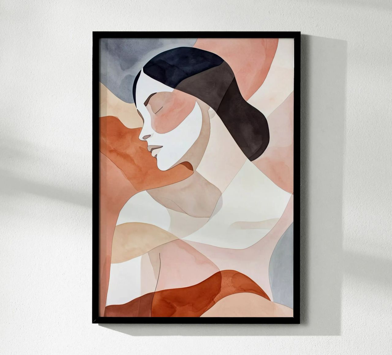 Woman portrait watercolor art poster by Justyna Jaszke JBJart