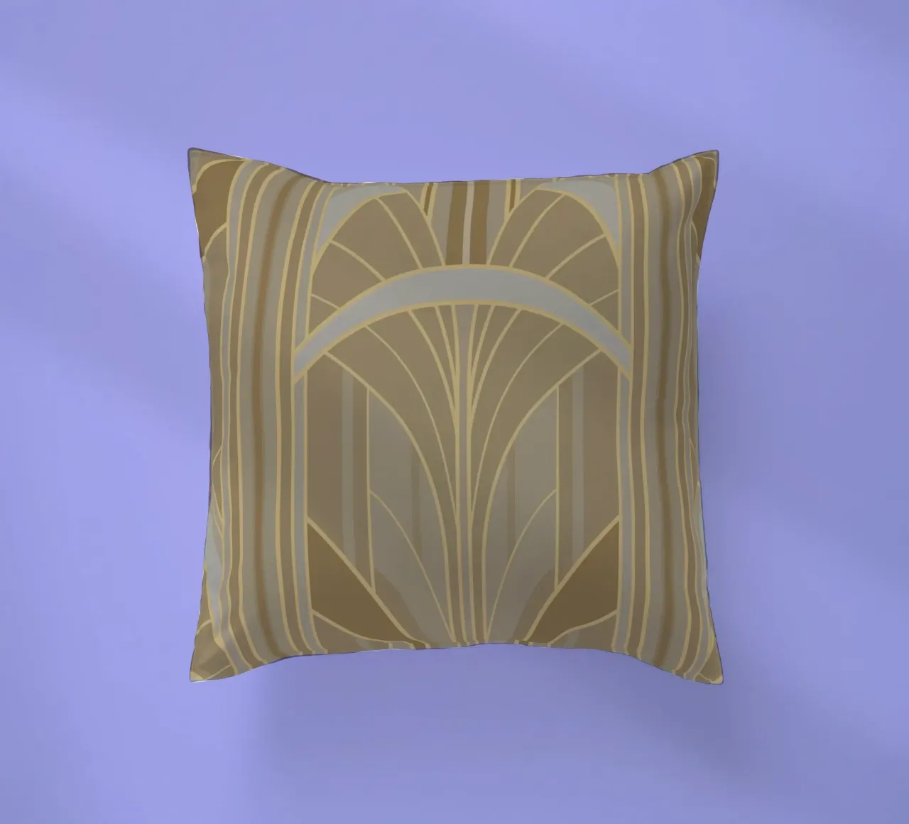 Art Deco Intertwined Architectural Arcs - Caramel Toffee cuscino da Art Deco Symposium