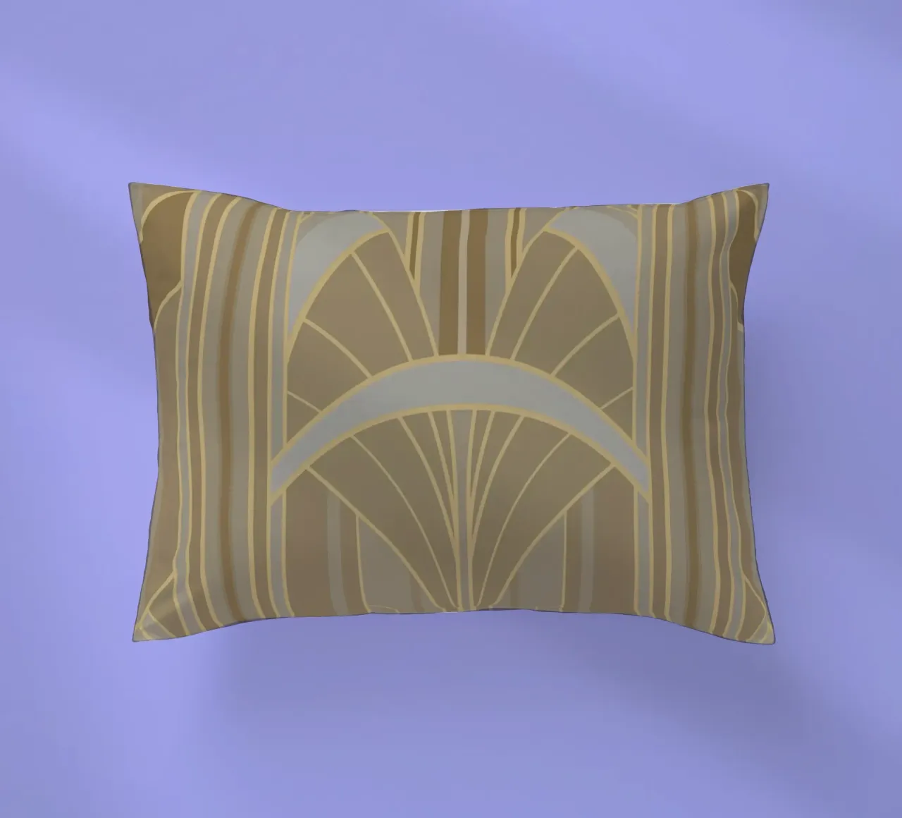 Art Deco Intertwined Architectural Arcs - Caramel Toffee cuscino da Art Deco Symposium