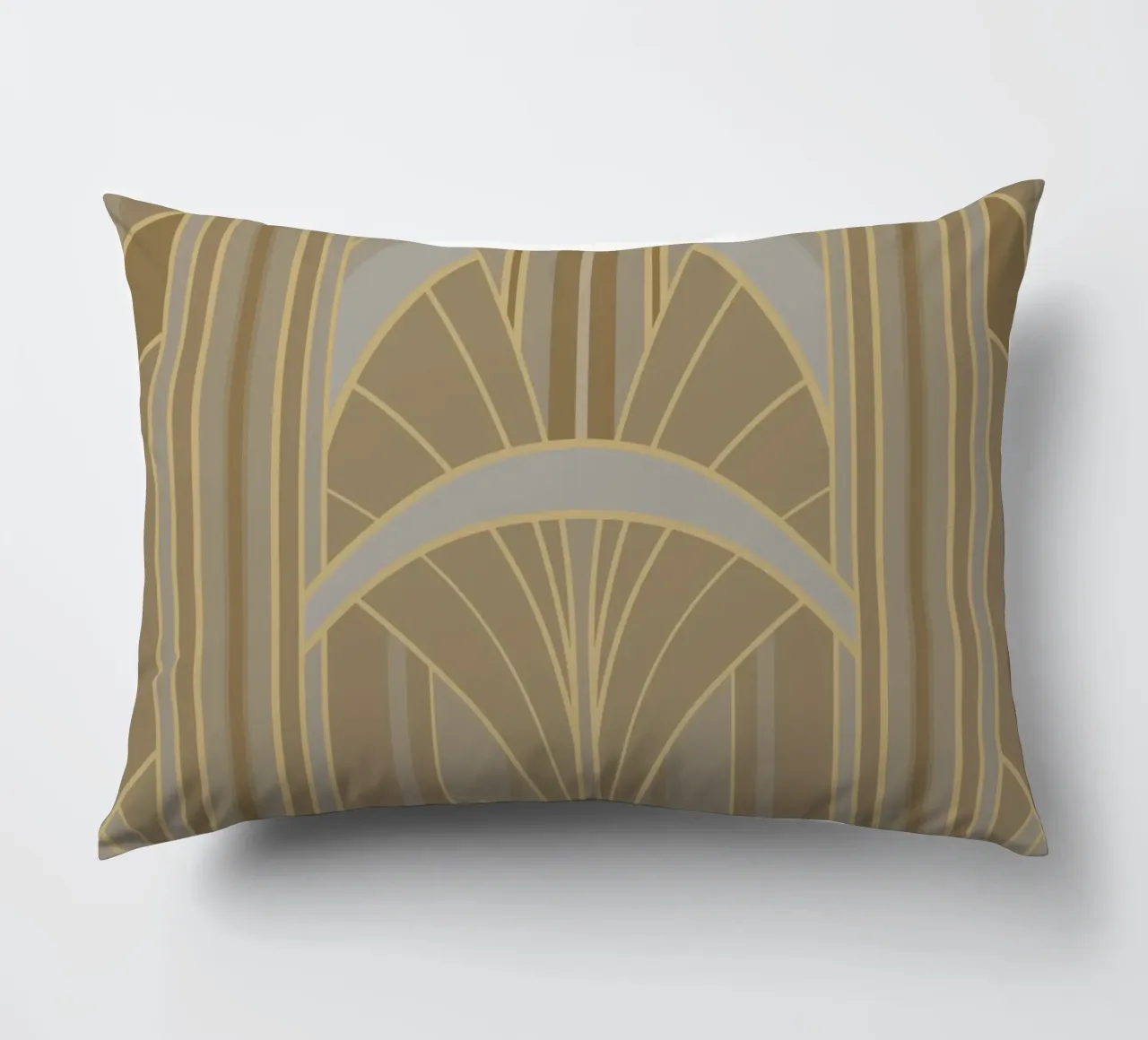 Art Deco Intertwined Architectural Arcs - Caramel Toffee cuscino da Art Deco Symposium