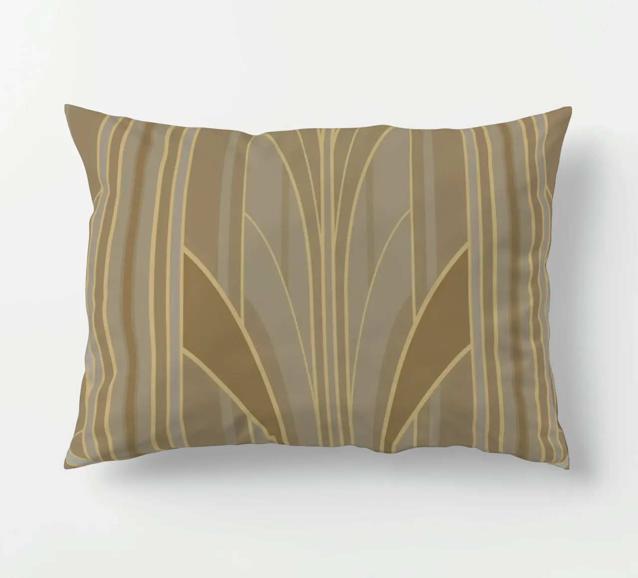 Art Deco Intertwined Architectural Arcs - Caramel Toffee cuscino da Art Deco Symposium