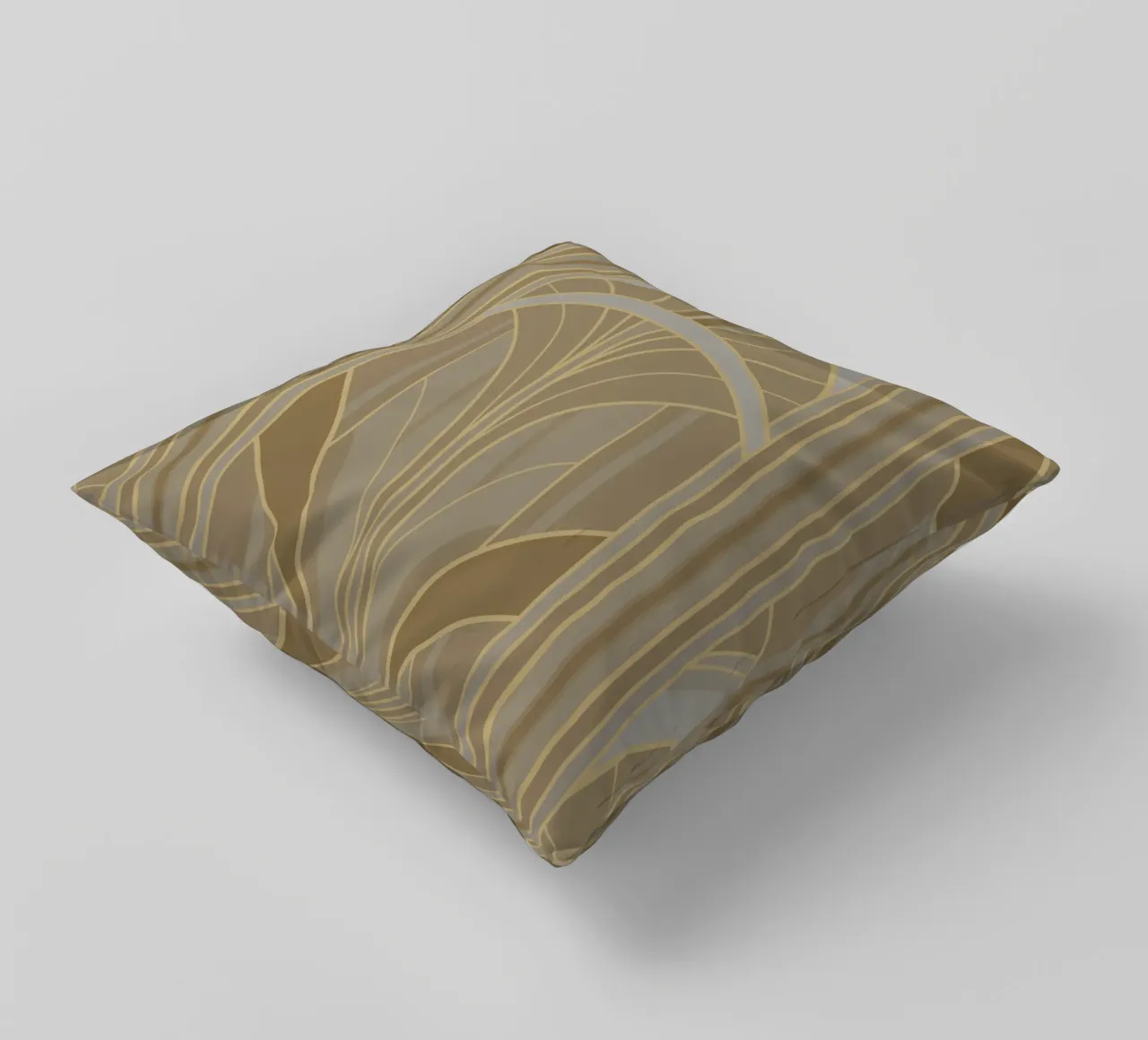 Art Deco Intertwined Architectural Arcs - Caramel Toffee cuscino da Art Deco Symposium