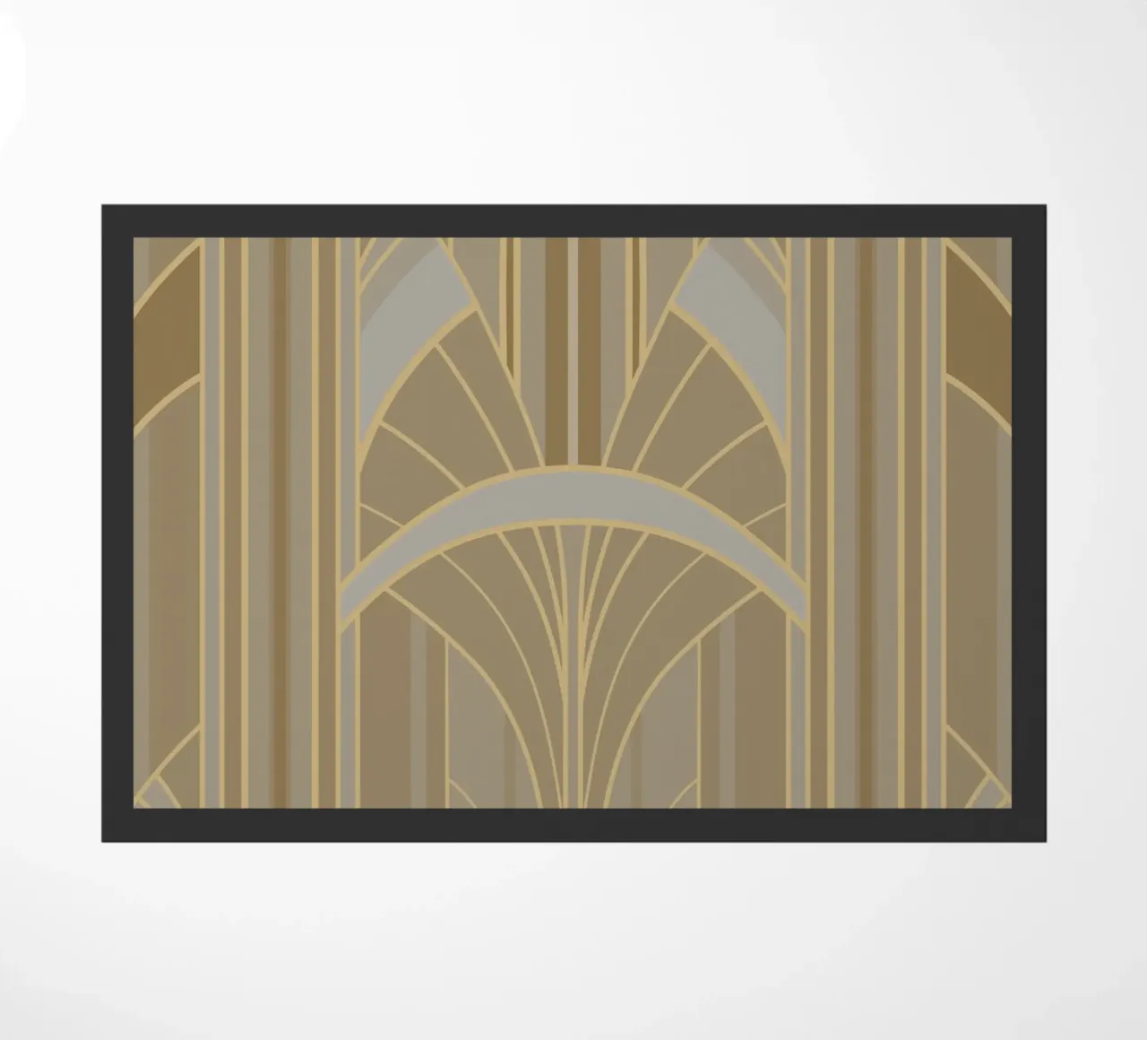 Art Deco Intertwined Architectural Arcs - Caramel Toffee zerbino da Art Deco Symposium