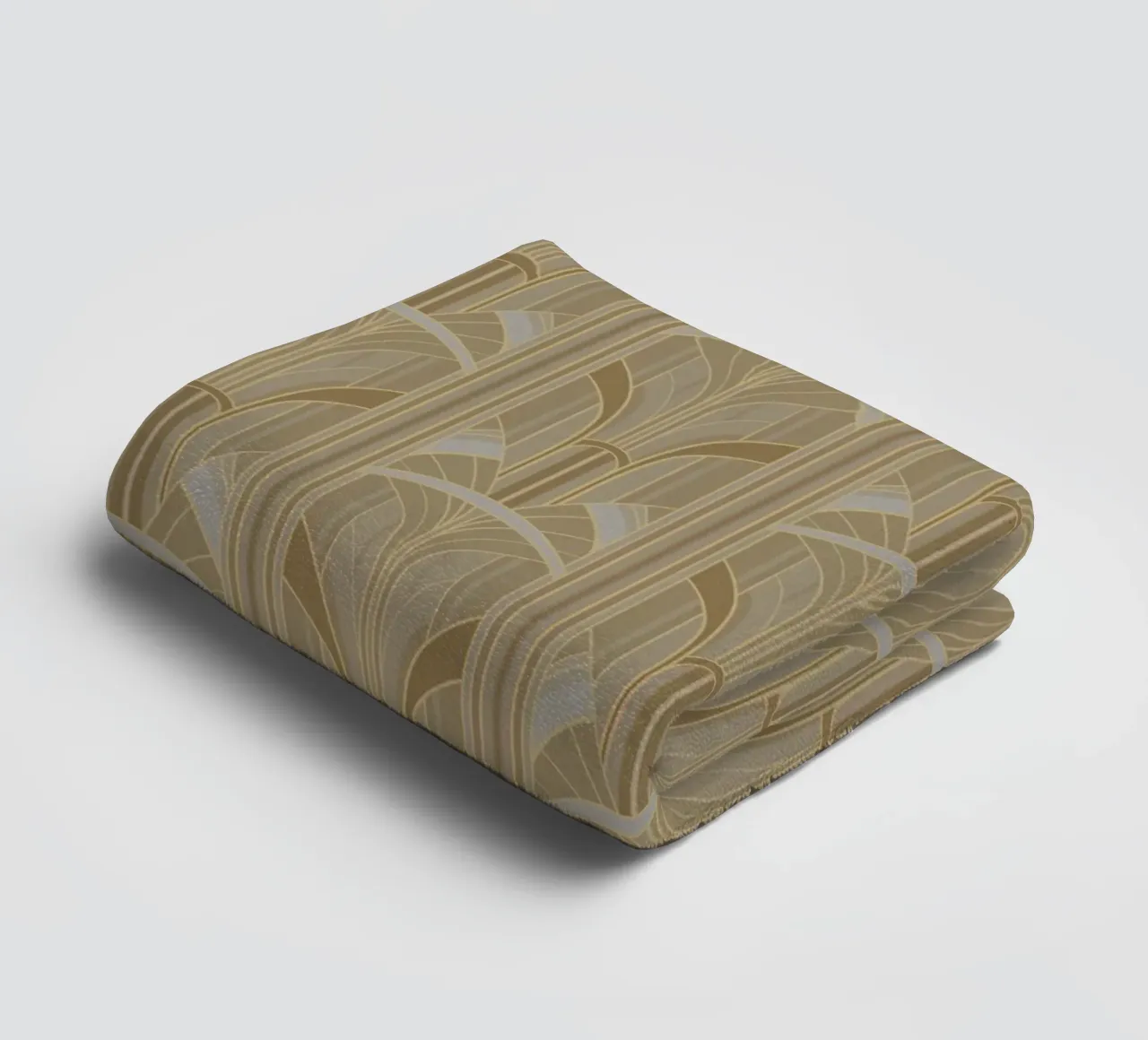 Art Deco Intertwined Architectural Arcs - Caramel Toffee asciugamano da bagno da Art Deco Symposium