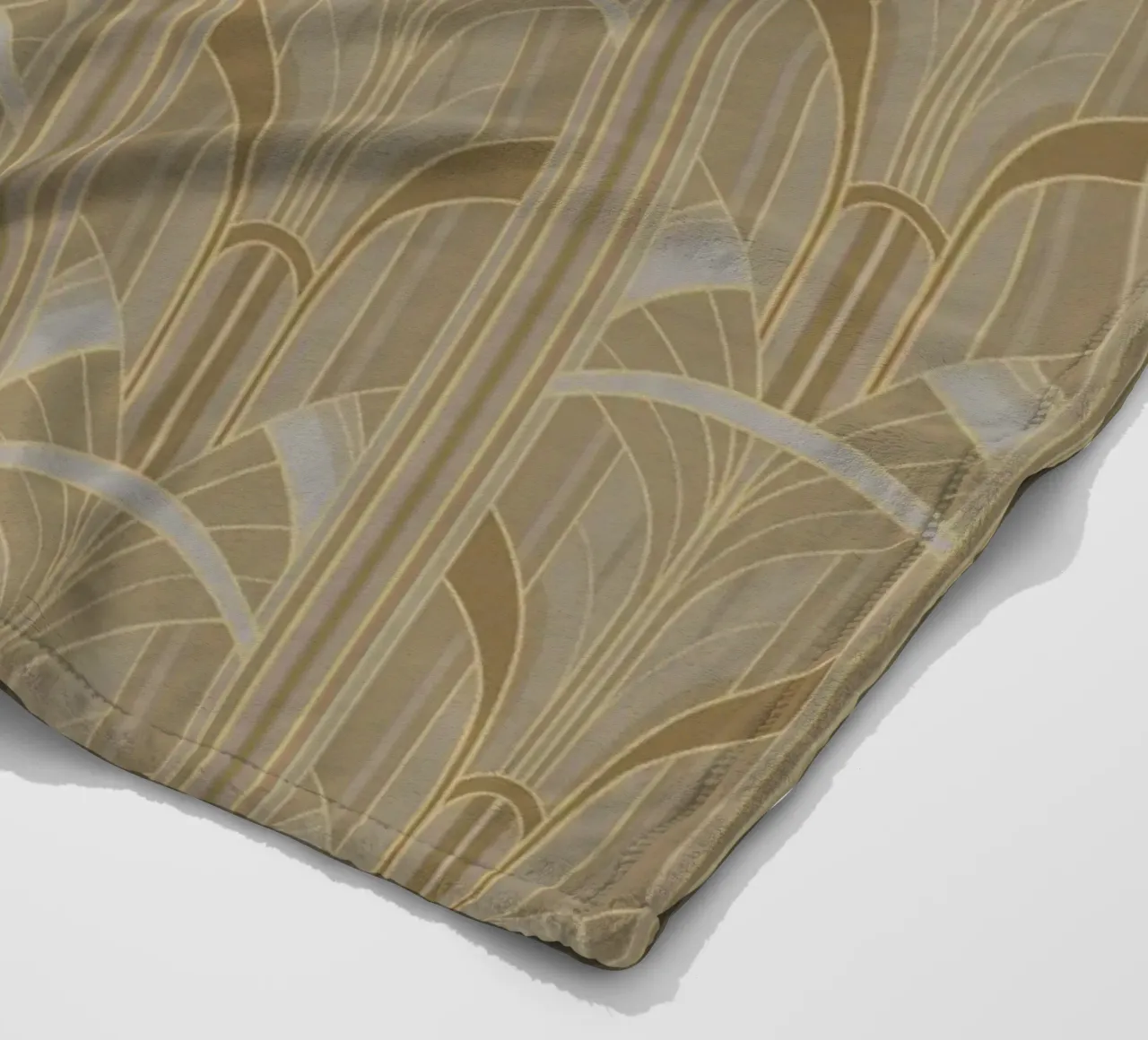Art Deco Intertwined Architectural Arcs - Caramel Toffee coperta in pile da Art Deco Symposium