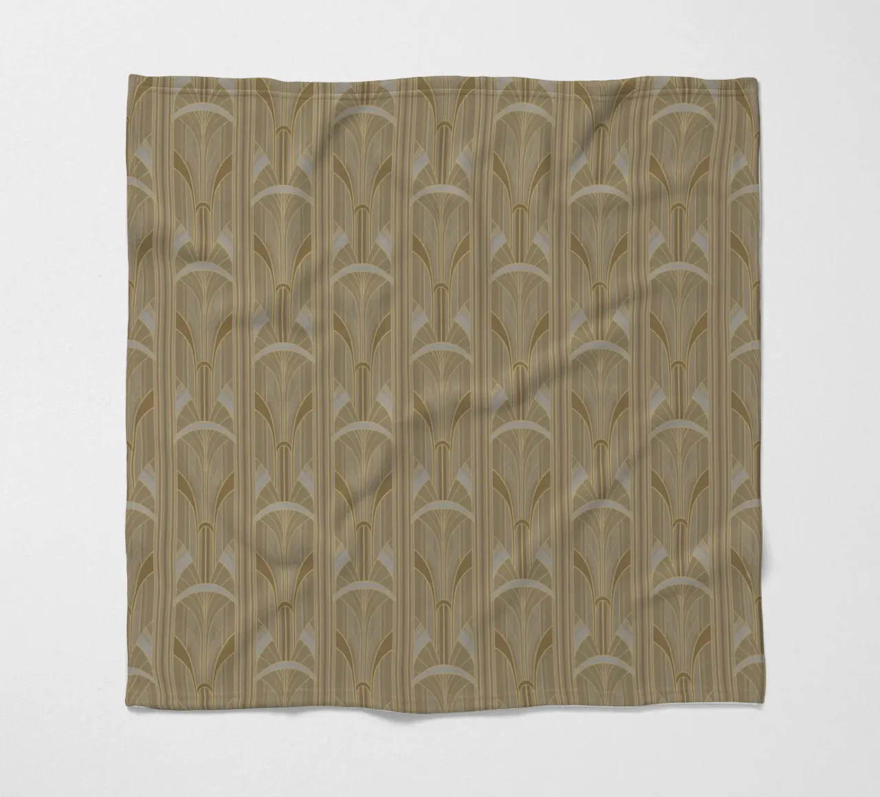 Art Deco Intertwined Architectural Arcs - Caramel Toffee coperta in pile da Art Deco Symposium