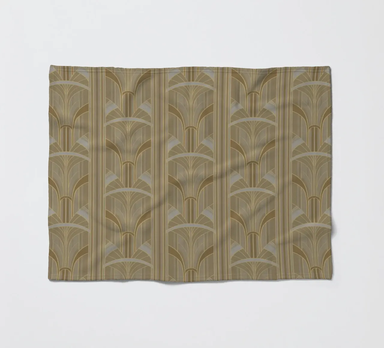 Art Deco Intertwined Architectural Arcs - Caramel Toffee coperta in pile da Art Deco Symposium